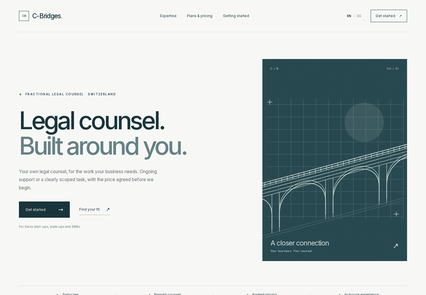 The C-Bridges legal-counsel website and its illustrated bridge